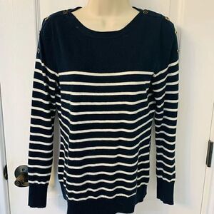 Banana Republic Navy & White Stripe Angora Blend Sweater! ❤️